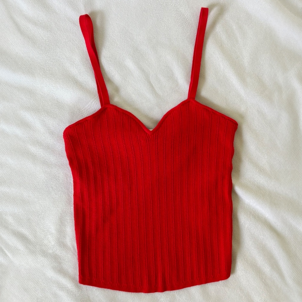 Alice + Olivia Lauretta Knit Tank Bright Poppy